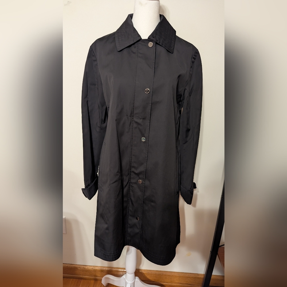 Ellen Tracy Black Outerwear Rain Jacket